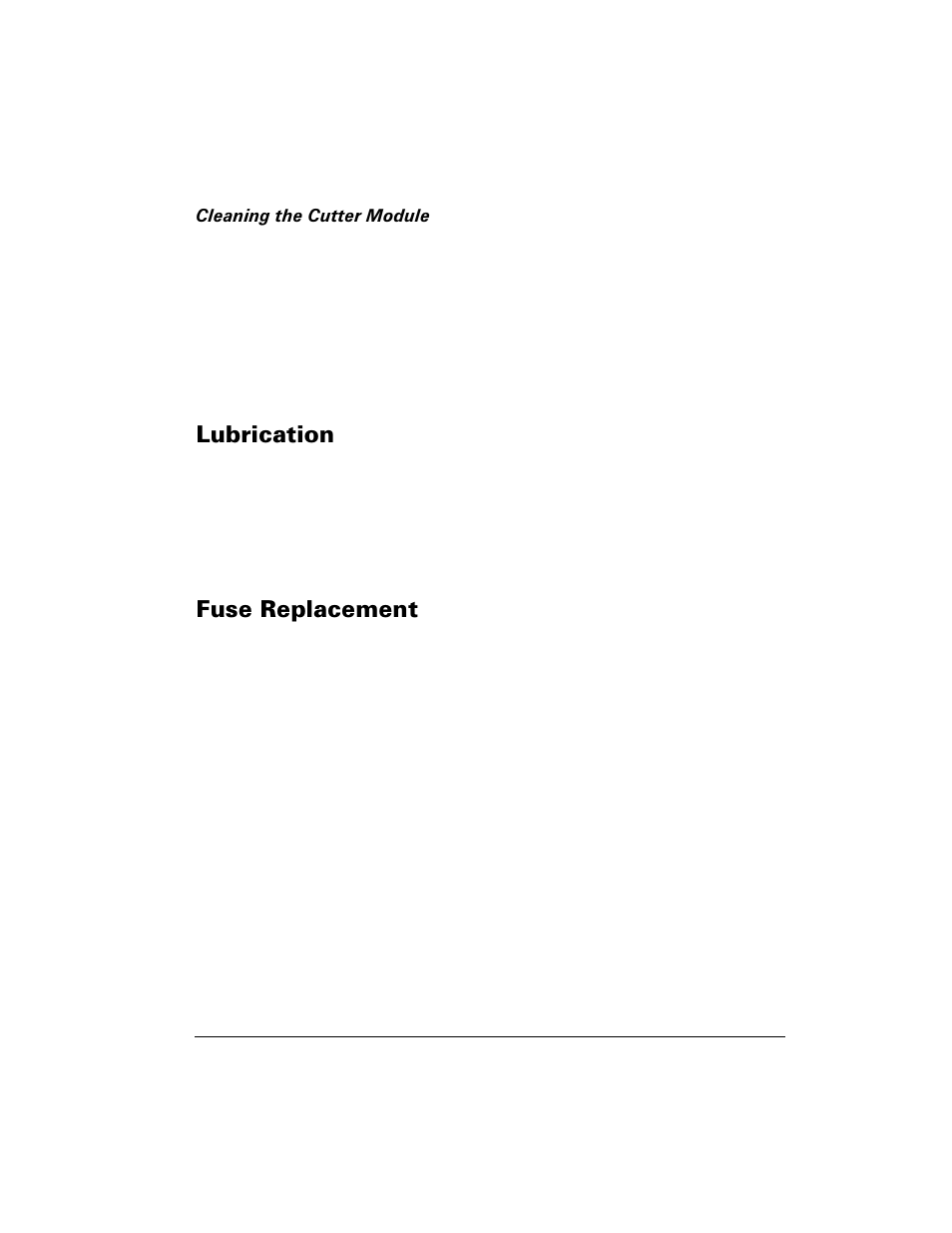 Cleaning the cutter module, Lubrication, Fuse replacement | Lubrication fuse replacement, Xeulfdwlrq, Xvh 5hsodfhphqw | Zebra Technologies XiIII Series User Manual | Page 79 / 116