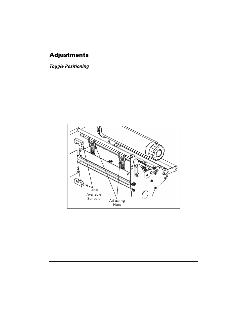 Adjustments, Toggle positioning, Gmxvwphqwv | Zebra Technologies XiIII Series User Manual | Page 81 / 116