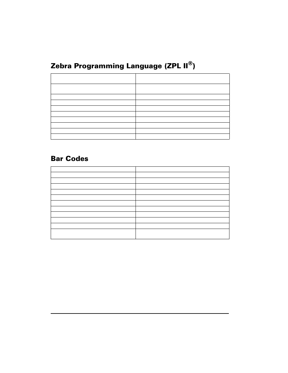 Zebra programming language (zpl ii®), Bar codes, Zebra programming language (zpl ii®) bar codes | Heud 3urjudpplqj /dqjxdjh =3, Du &rghv, 88 zebra xi iii-series user’s guide | Zebra Technologies XiIII Series User Manual | Page 96 / 116