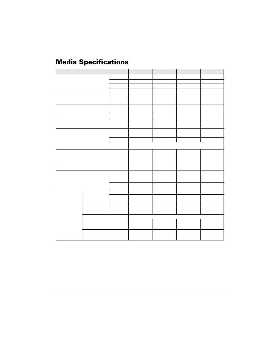 Media specifications, 0hgld 6shflilfdwlrqv, Zebra xi iii-series user’s guide 91 | Zebra Technologies XiIII Series User Manual | Page 99 / 116