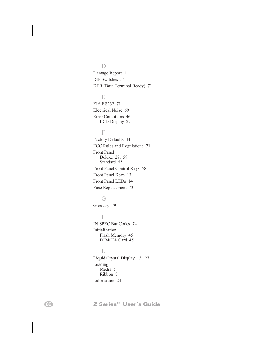 Zebra Technologies Z6000 User Manual | Page 94 / 98