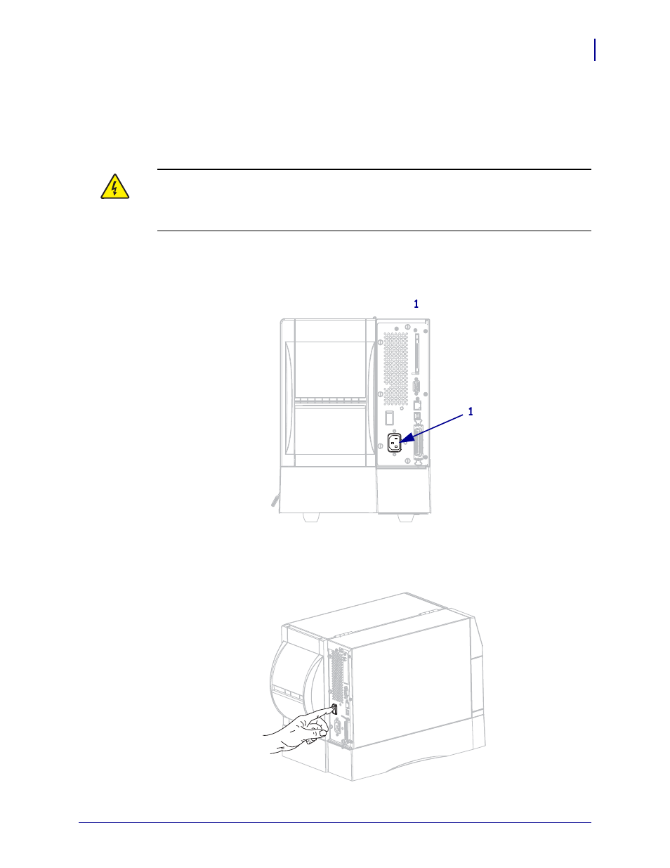 Connect the printer to a power source | Zebra Technologies Z SERIES 79695L-002 User Manual | Page 31 / 156
