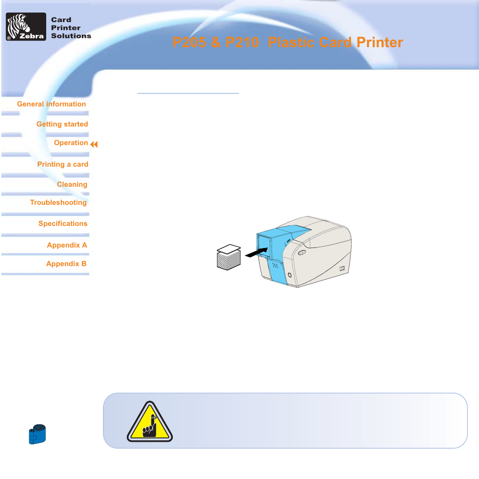 2 • 3 loading cards | Zebra Technologies Zebra P210i User Manual | Page 15 / 42