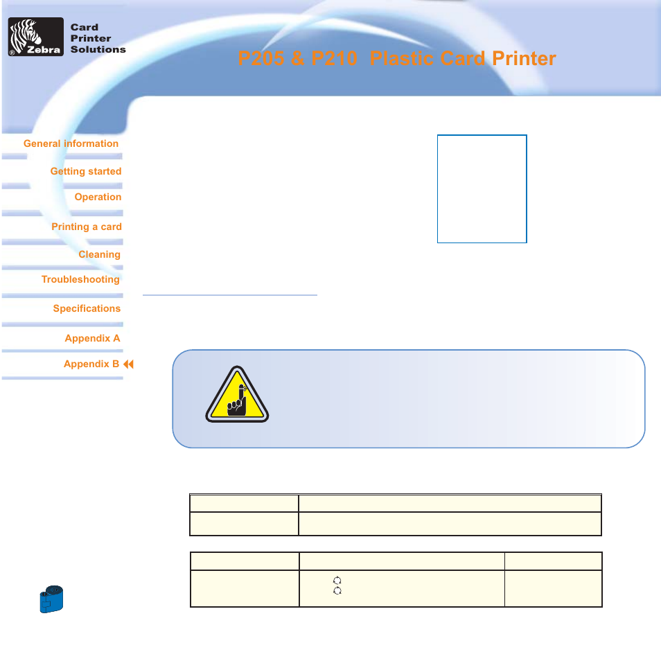 Appendix b, Ppendix, Accessories & supplies | Zebra Technologies Zebra P210i User Manual | Page 39 / 42