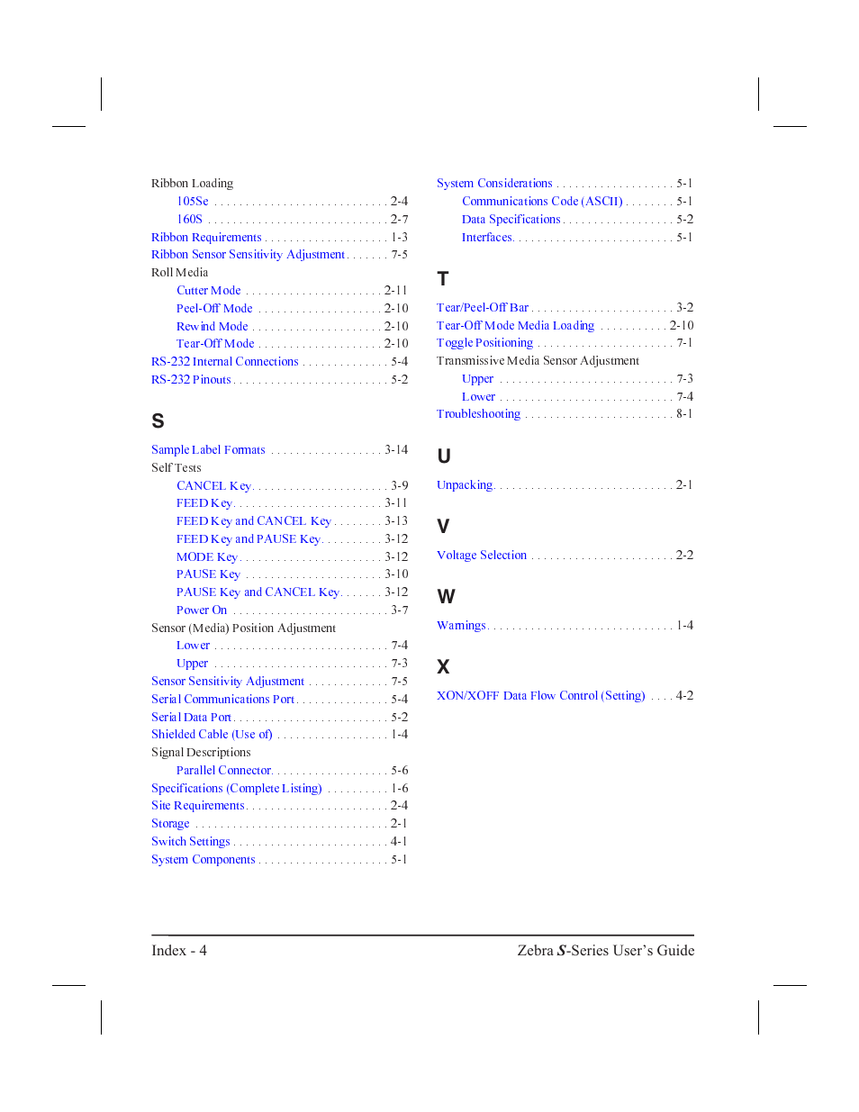 Zebra Technologies 160S User Manual | Page 105 / 106