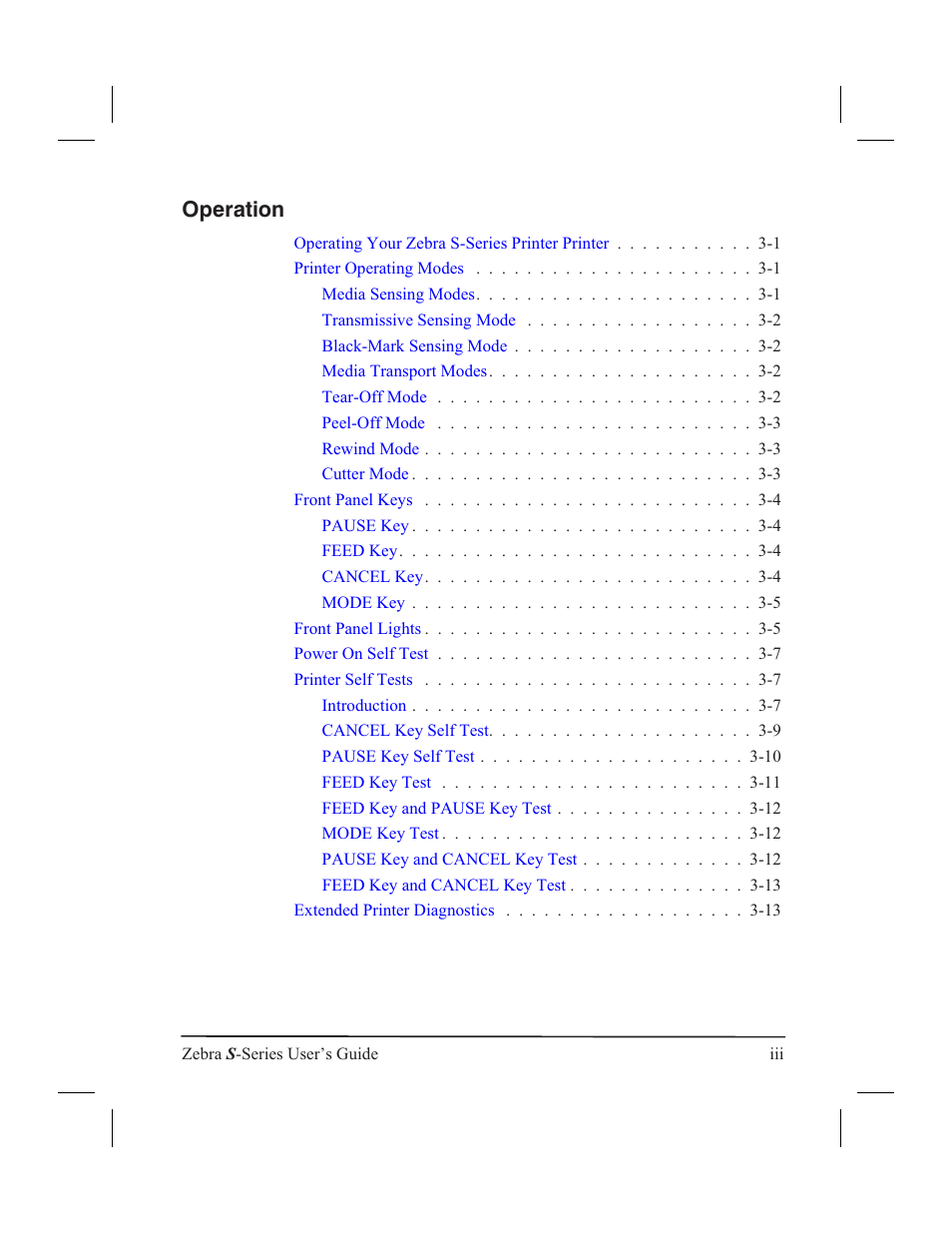 Operation | Zebra Technologies 160S User Manual | Page 6 / 106