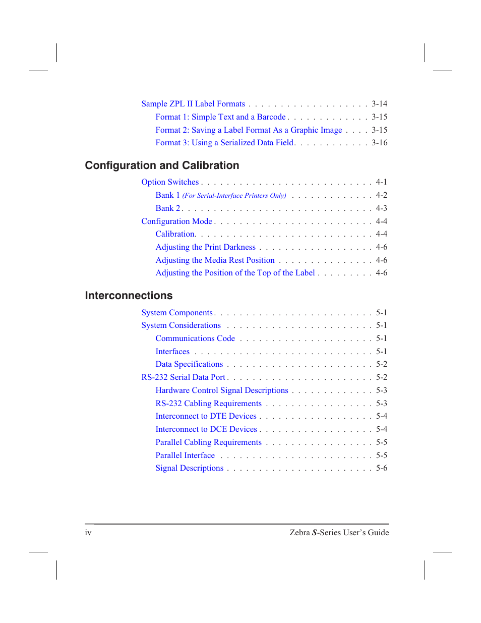 Configuration and calibration, Interconnections | Zebra Technologies 160S User Manual | Page 7 / 106