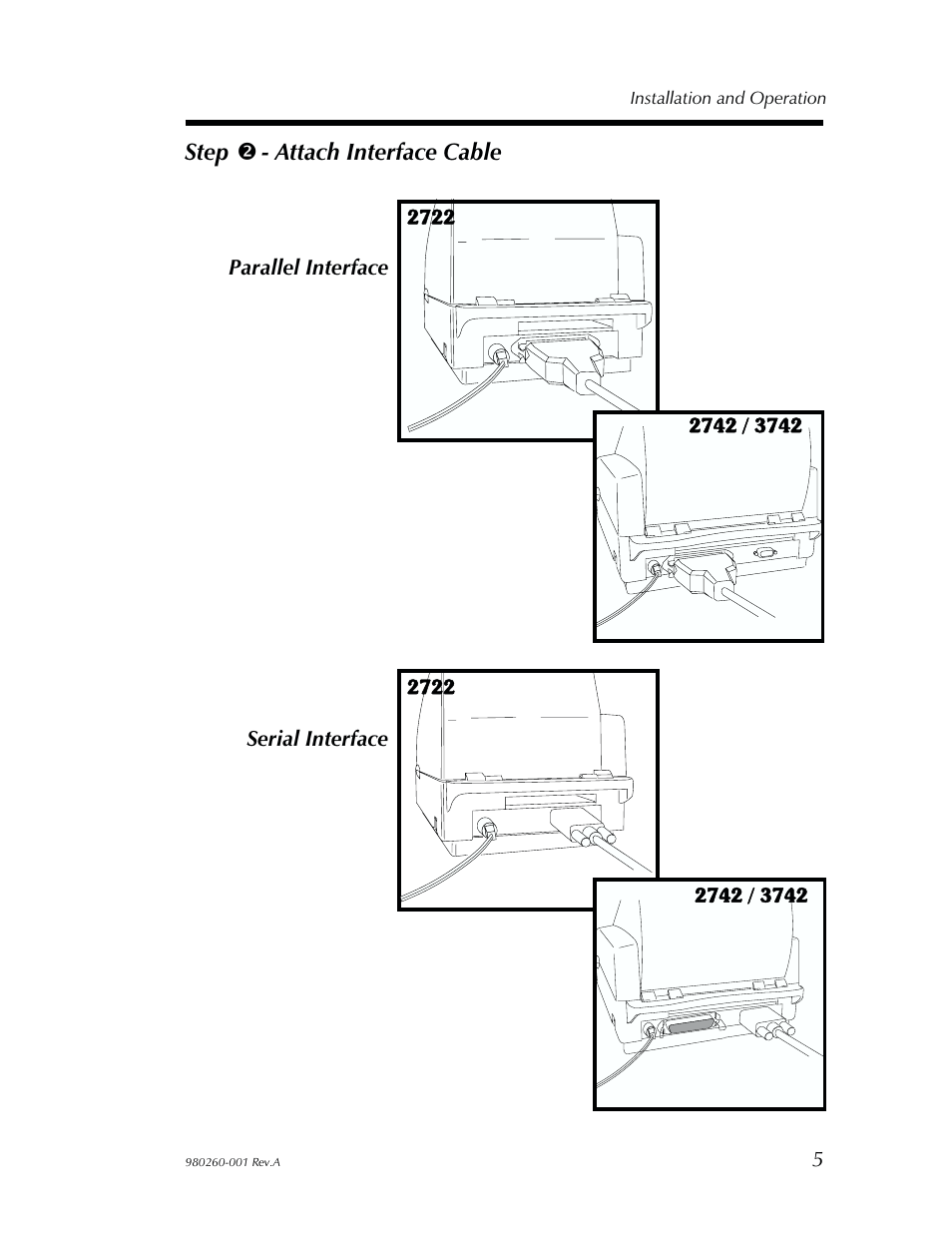 Step 2 - attach interface cable | Zebra Technologies 2722 User Manual | Page 11 / 30