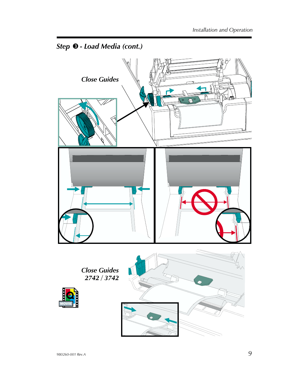 Step 3 - load media (cont.) | Zebra Technologies 2722 User Manual | Page 15 / 30