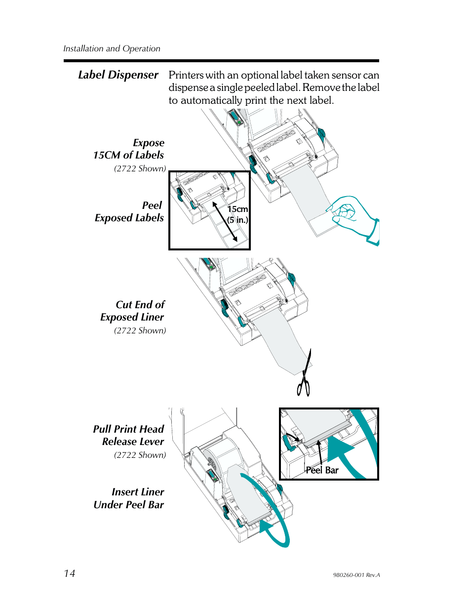 La bel dis pense op tion 14 | Zebra Technologies 2722 User Manual | Page 20 / 30