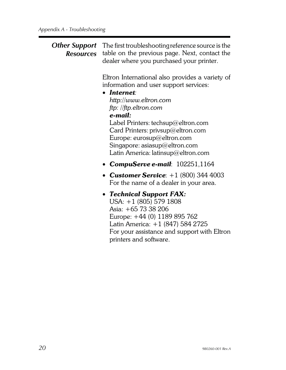Other sup port re sources 20 | Zebra Technologies 2722 User Manual | Page 26 / 30
