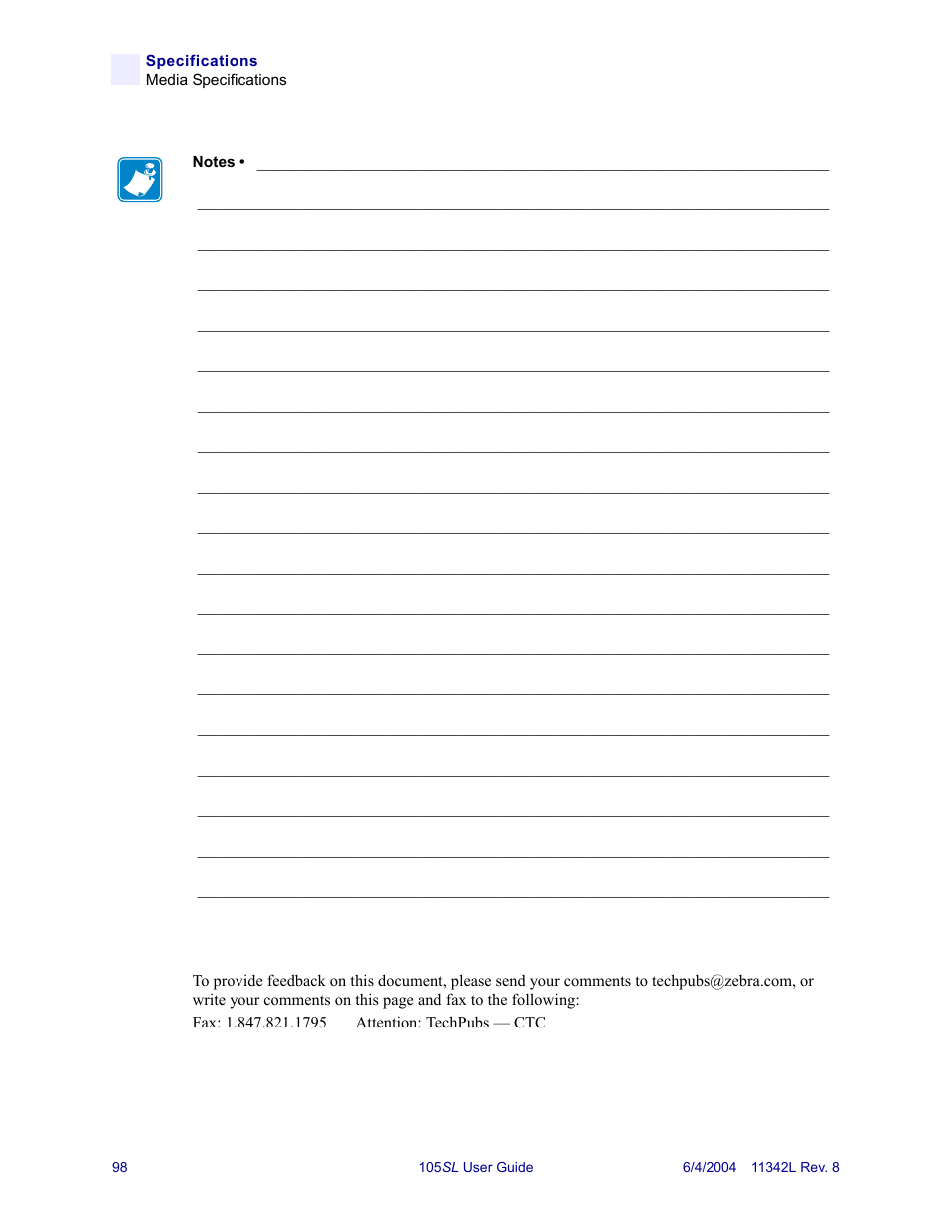 Zebra Technologies Zebra S Series 105SL User Manual | Page 122 / 130