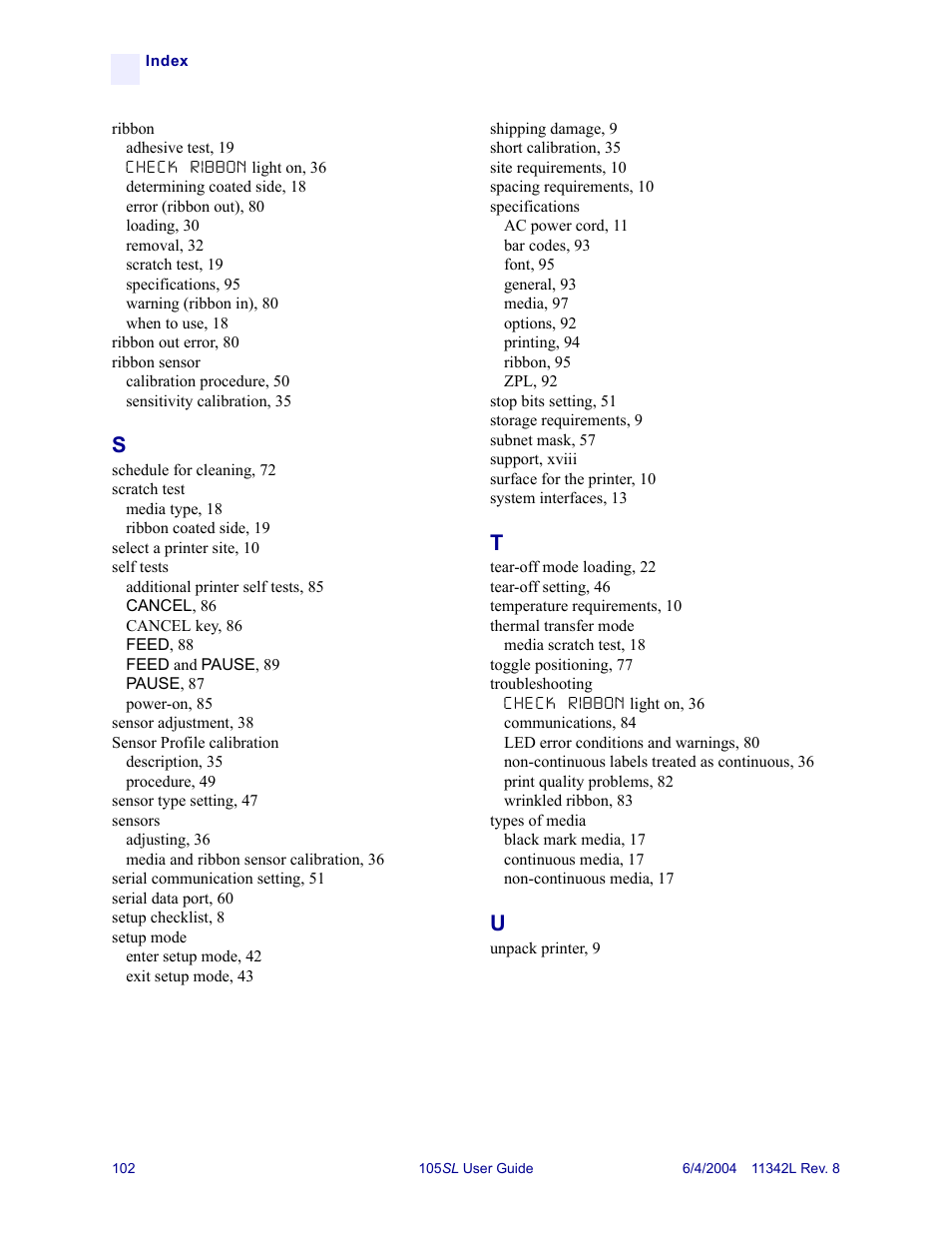 Zebra Technologies Zebra S Series 105SL User Manual | Page 126 / 130