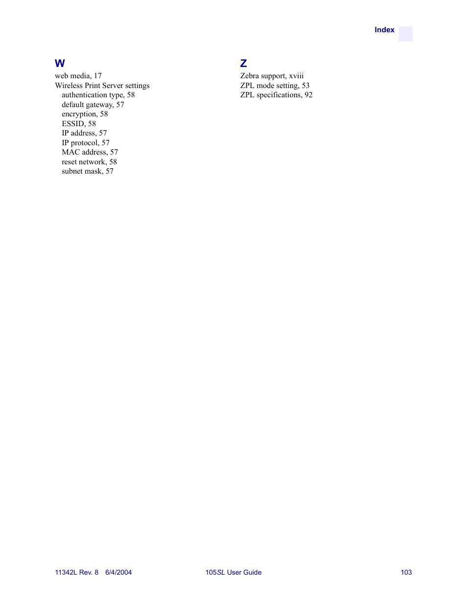 Zebra Technologies Zebra S Series 105SL User Manual | Page 127 / 130