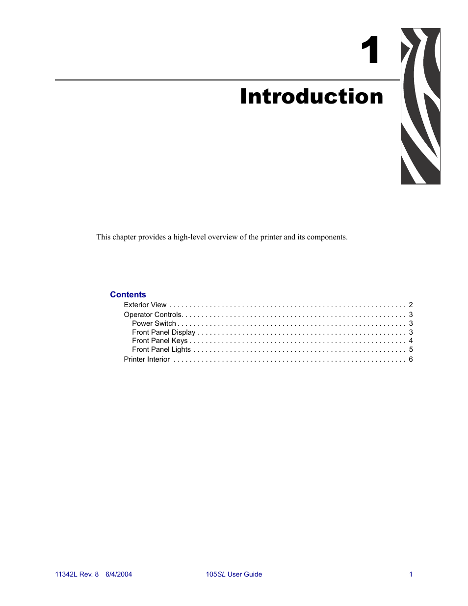 Introduction, 1 • introduction | Zebra Technologies Zebra S Series 105SL User Manual | Page 25 / 130