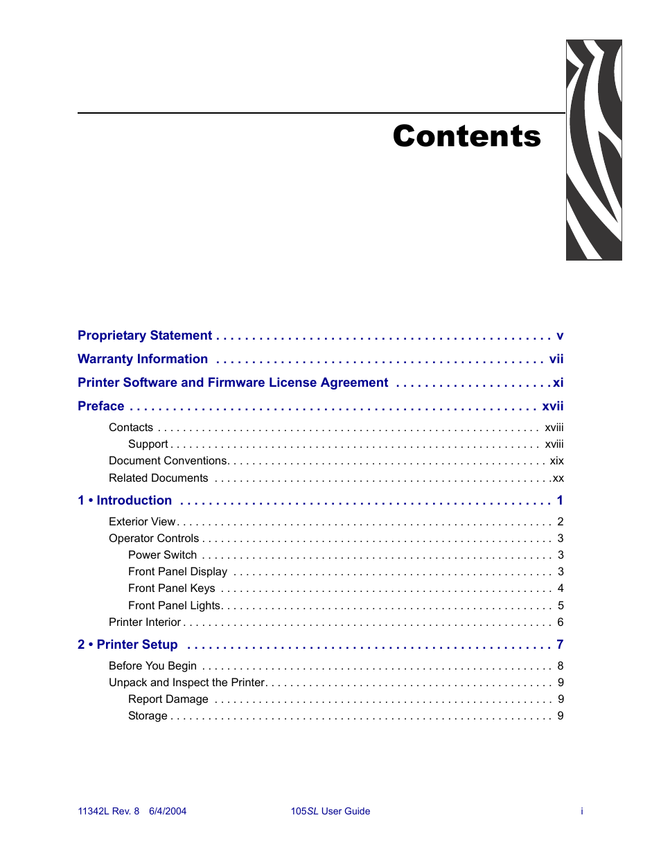 Zebra Technologies Zebra S Series 105SL User Manual | Page 5 / 130