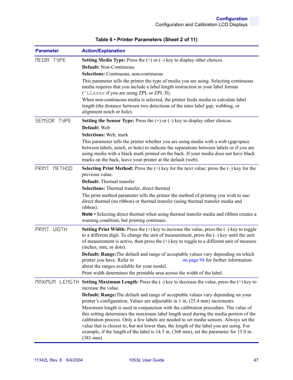 Zebra Technologies Zebra S Series 105SL User Manual | Page 71 / 130