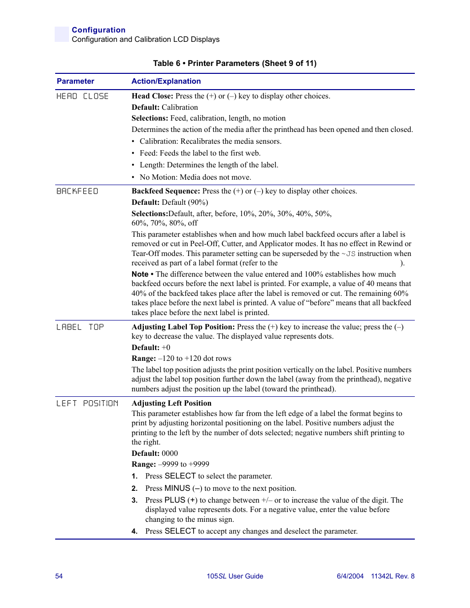 Head, For o | Zebra Technologies Zebra S Series 105SL User Manual | Page 78 / 130