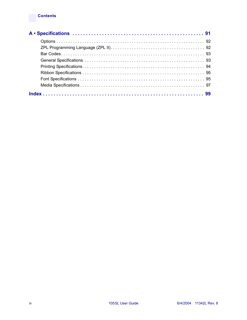 Zebra Technologies Zebra S Series 105SL User Manual | Page 8 / 130