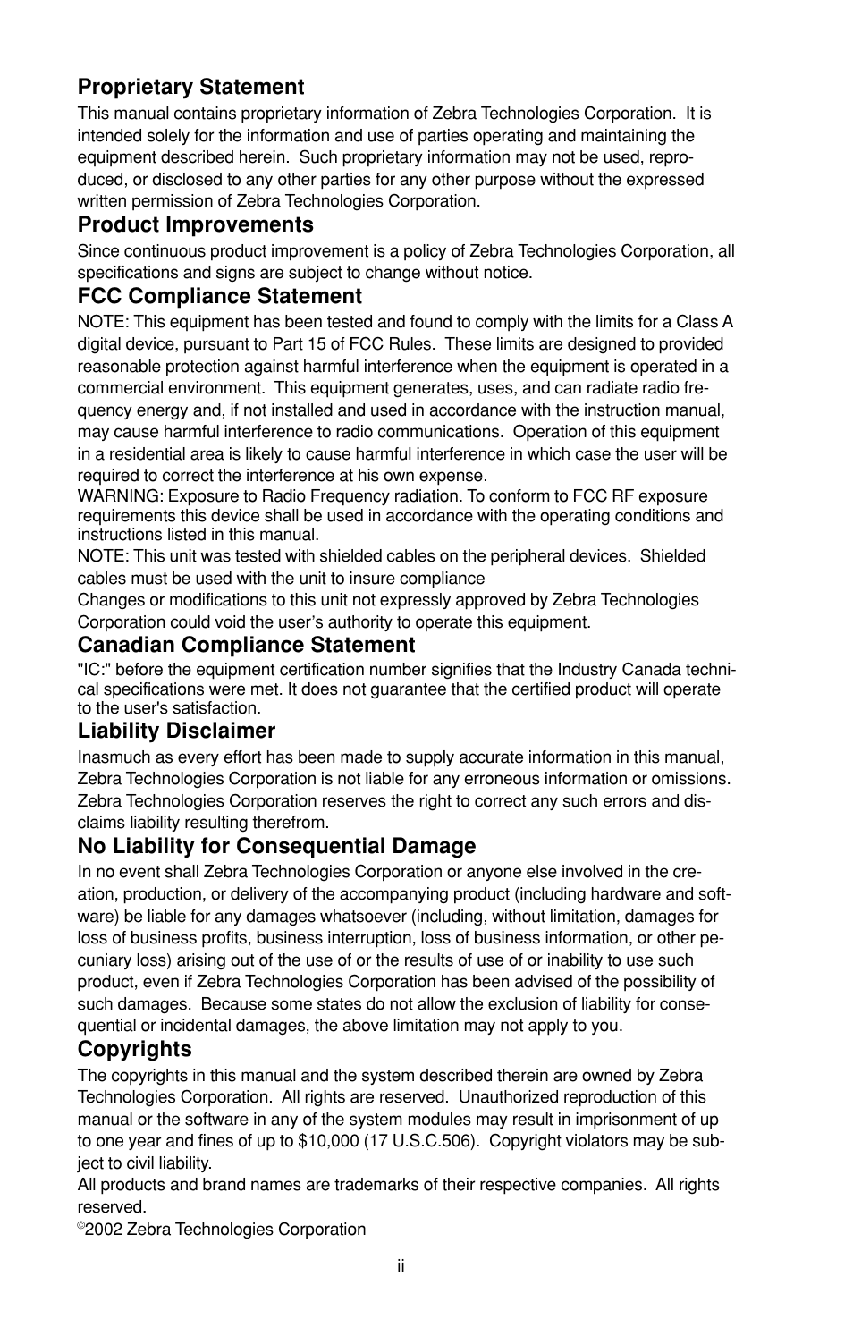 Zebra Technologies XiIIIPlus User Manual | Page 2 / 40