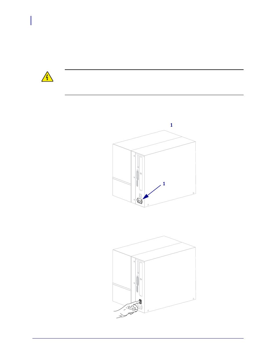 Connect the printer to a power source | Zebra Technologies ZEBRA RXI4TM User Manual | Page 28 / 190