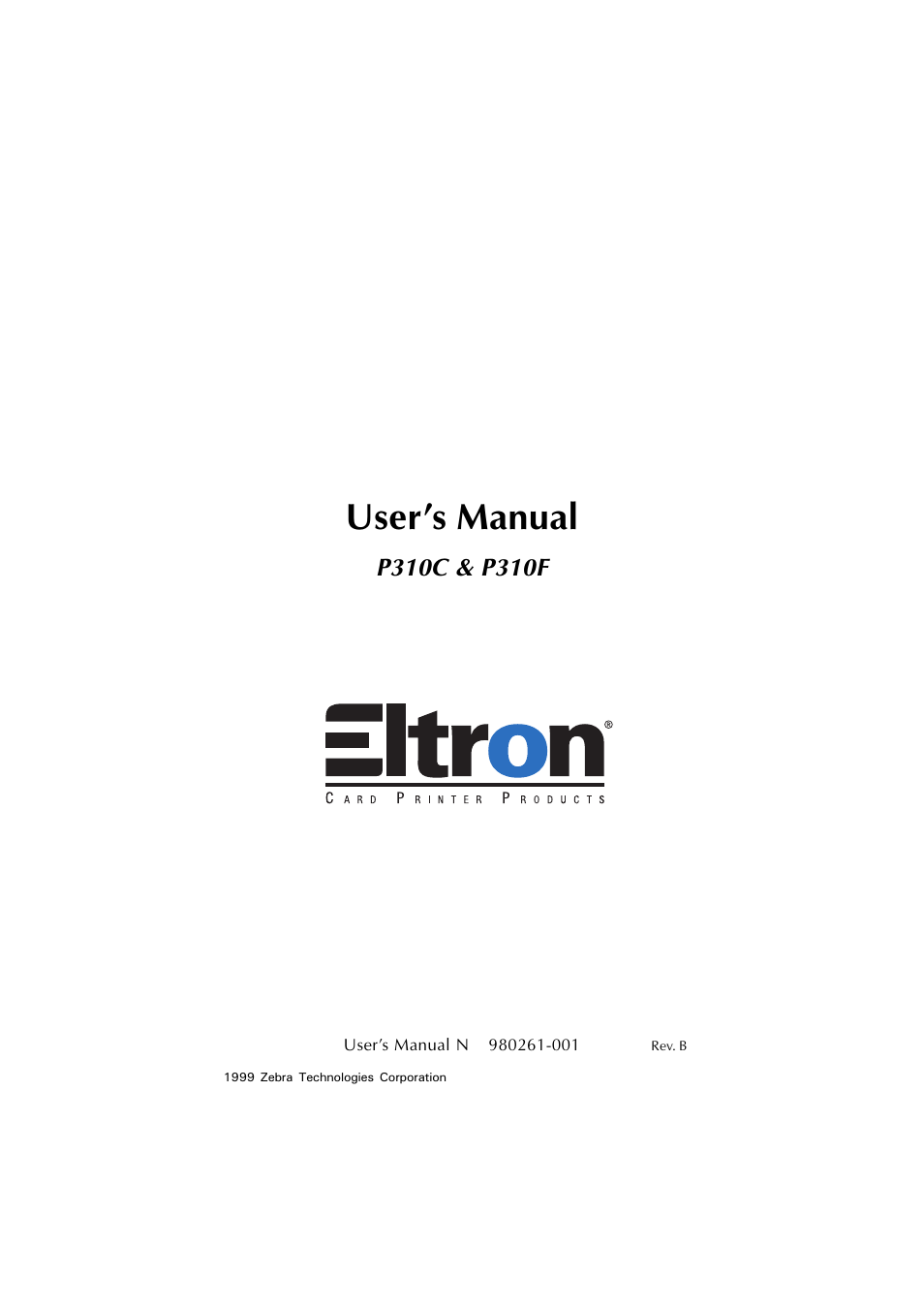 Zebra Technologies P310F User Manual | 46 pages