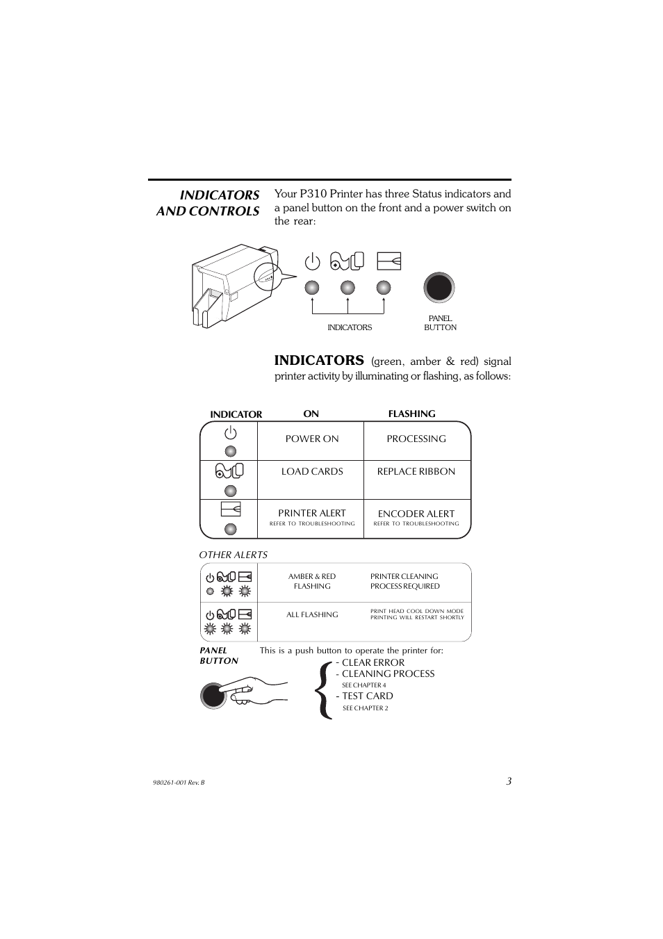 Indicators and controls, Indicators | Zebra Technologies P310F User Manual | Page 11 / 46