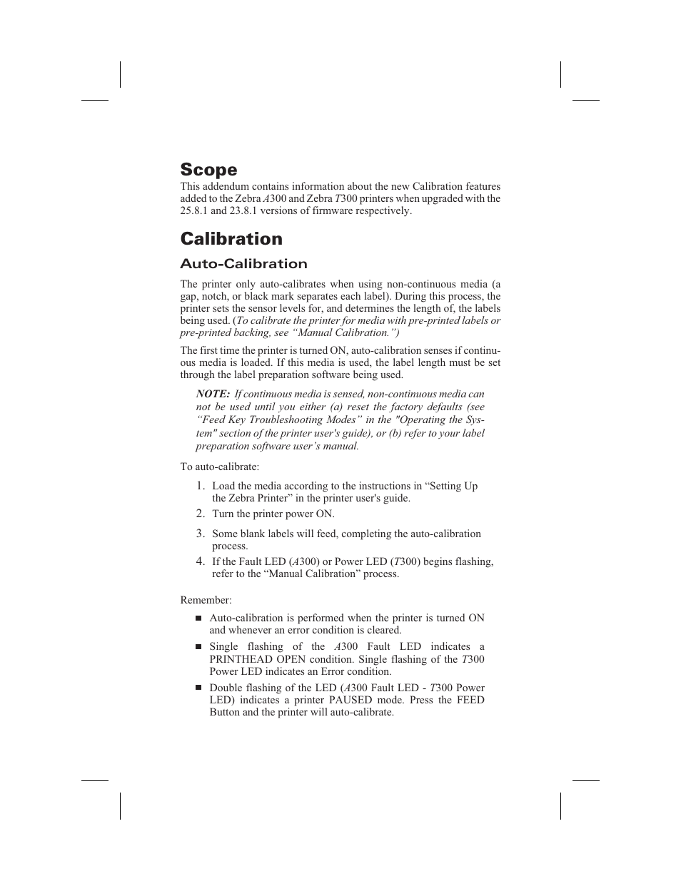 Scope, Calibration | Zebra Technologies A300 User Manual | Page 21 / 36