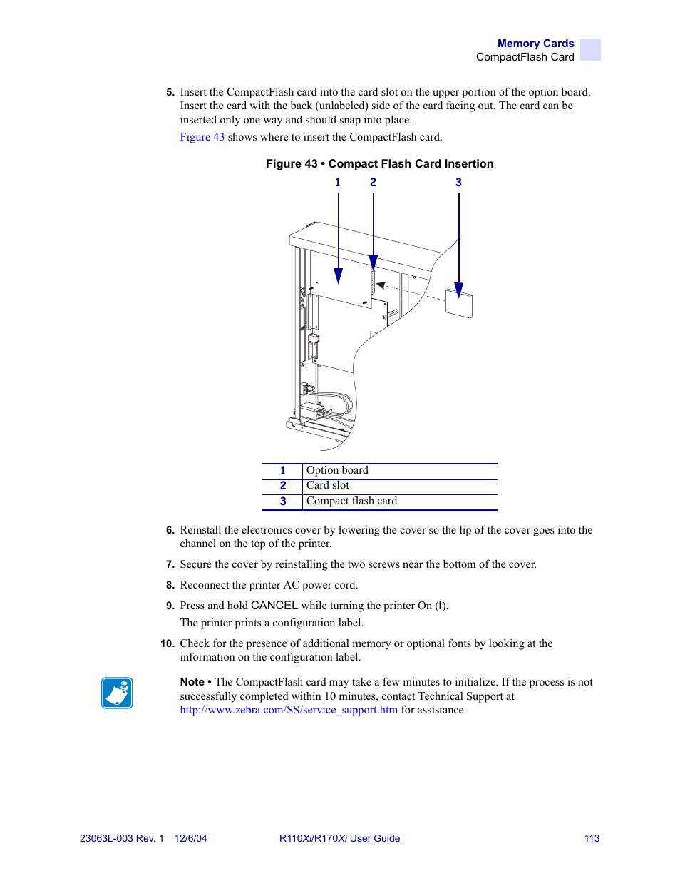 Zebra Technologies R110Xi User Manual | Page 125 / 184