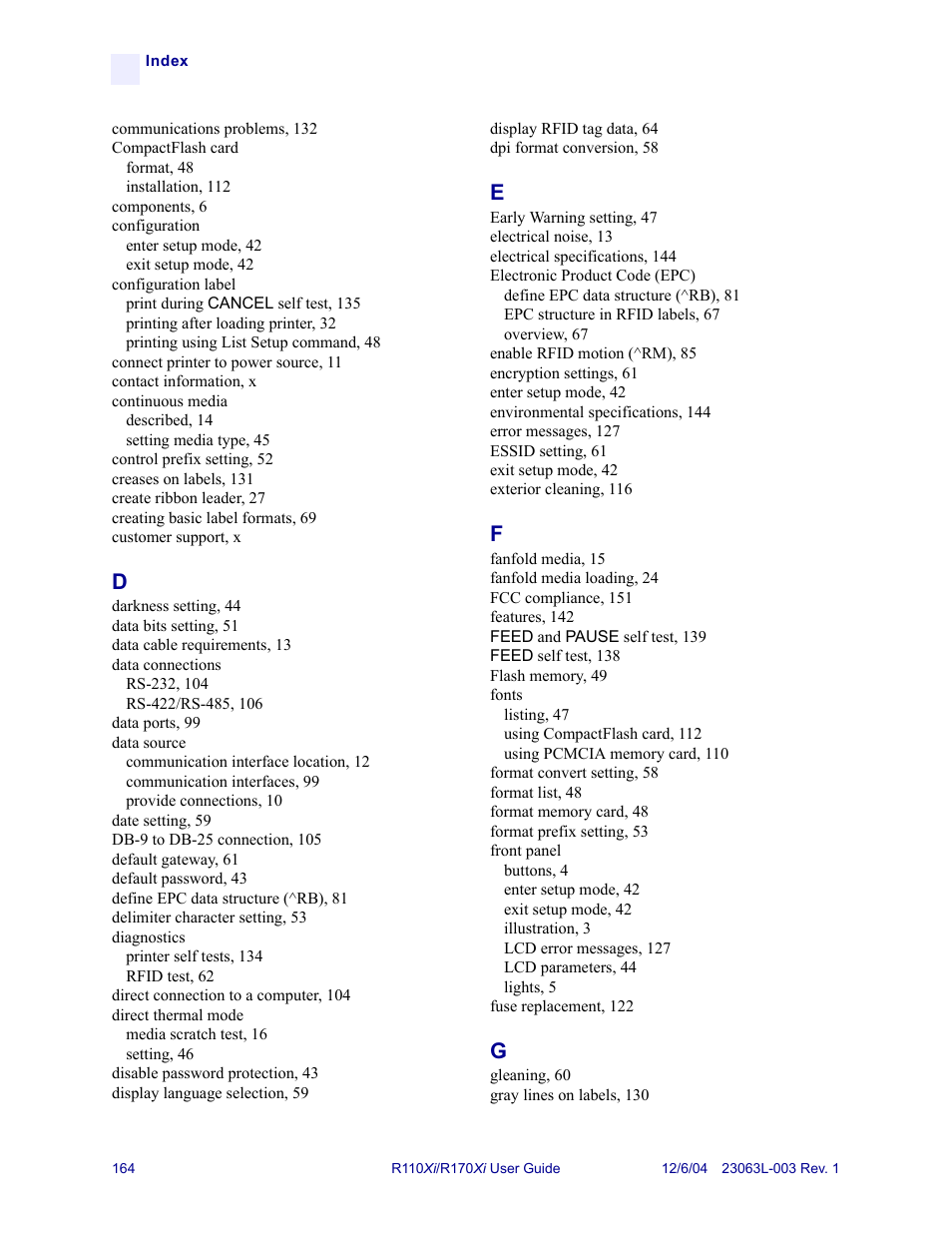 Zebra Technologies R110Xi User Manual | Page 176 / 184