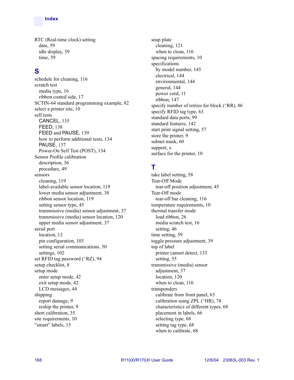 Zebra Technologies R110Xi User Manual | Page 180 / 184