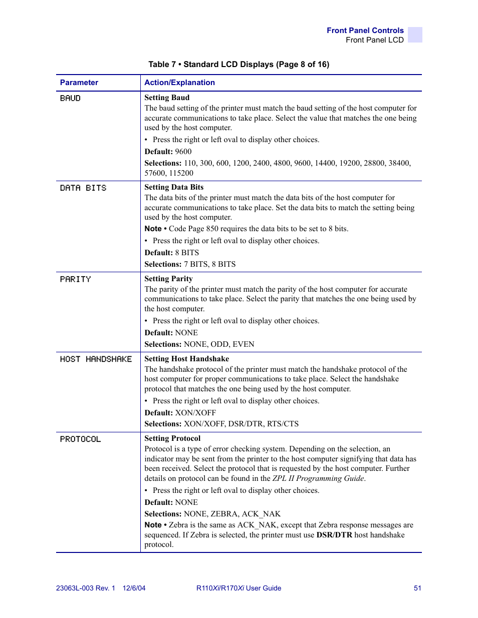Zebra Technologies R110Xi User Manual | Page 63 / 184