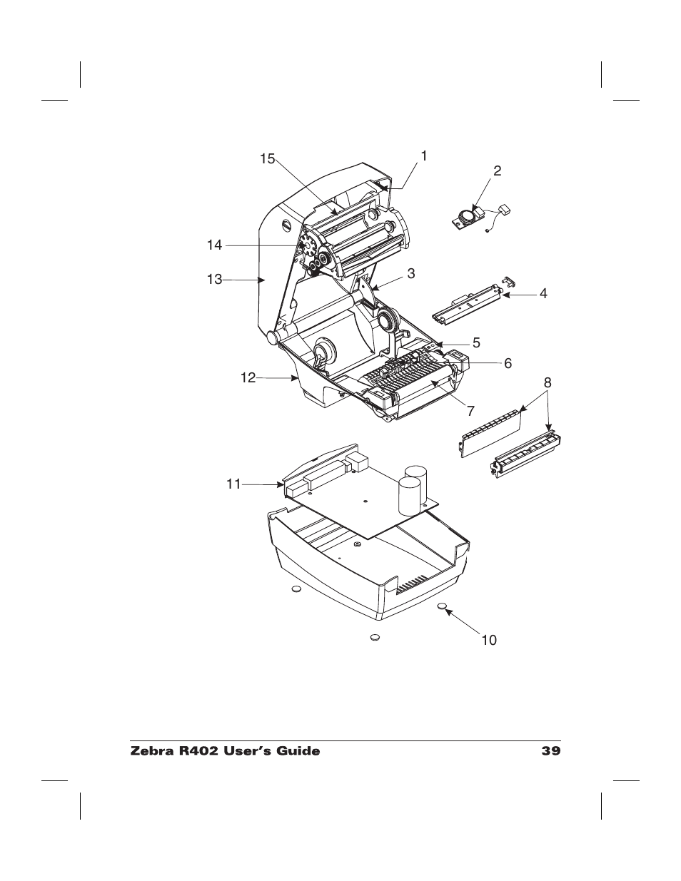Diagram, parts 39 | Zebra Technologies R402 User Manual | Page 47 / 72