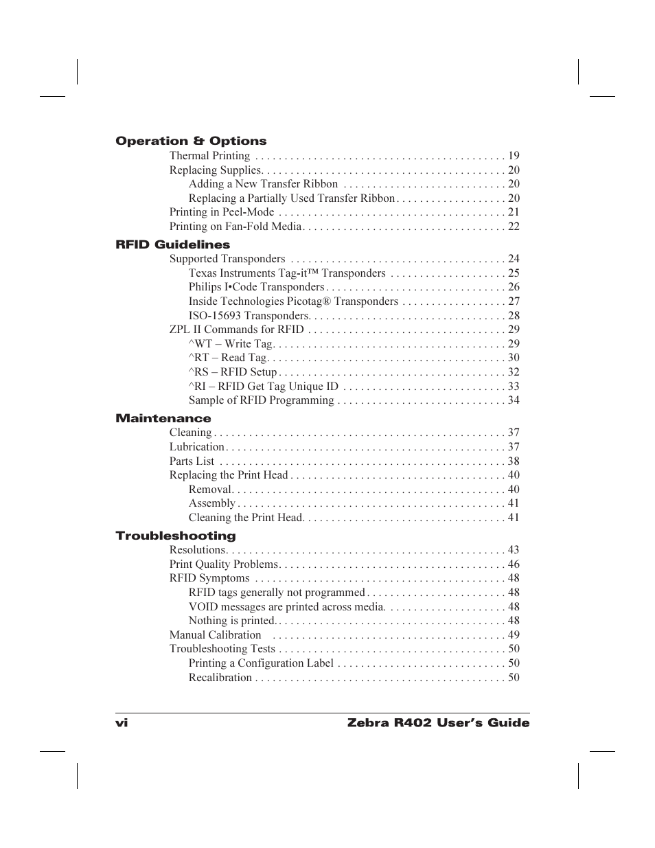 Zebra Technologies R402 User Manual | Page 6 / 72