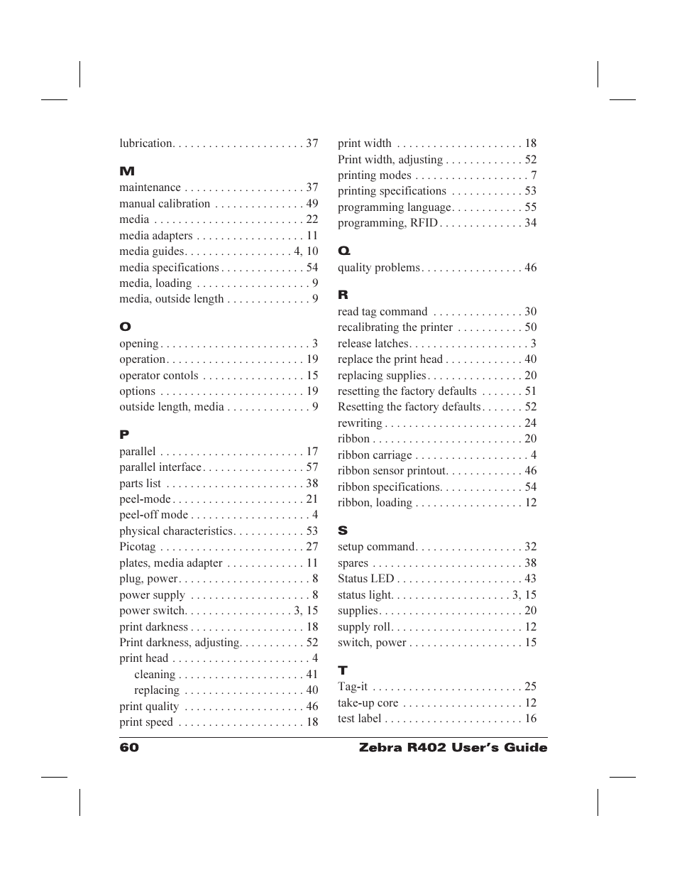 Zebra Technologies R402 User Manual | Page 68 / 72