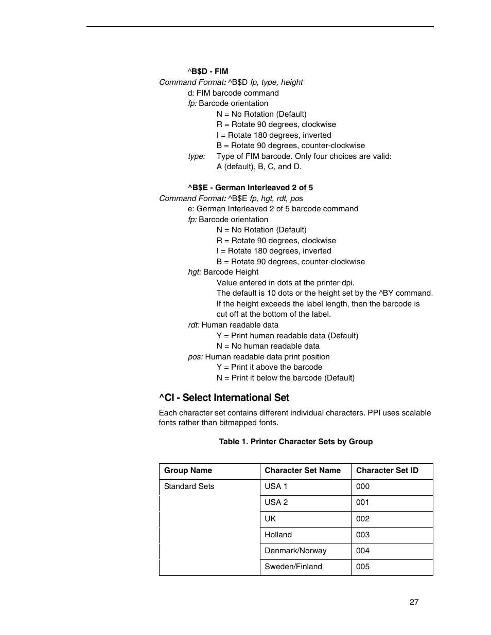 Ci - select international set | Zebra Technologies SL5000r/T5000r User Manual | Page 27 / 50