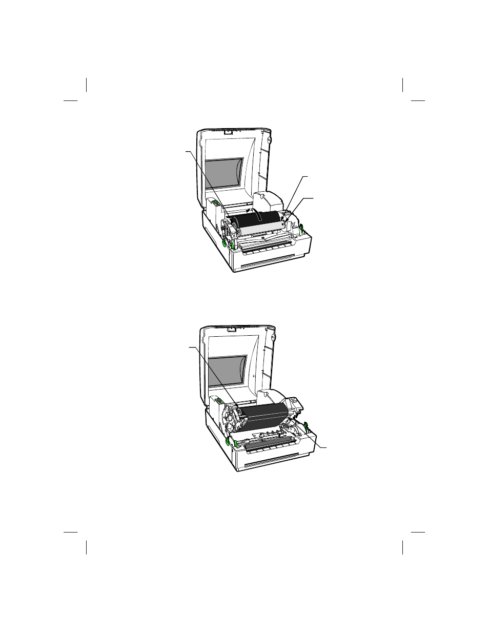 Figure 27, This becomes the ribbon take-up spindle, Figure 28 | Then | Zebra Technologies T402 User Manual | Page 30 / 62