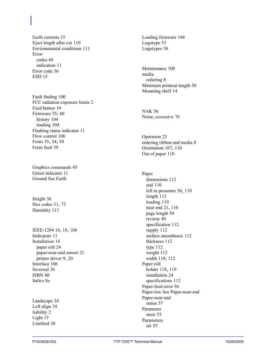 Zebra Technologies TTP 7030 User Manual | Page 124 / 128