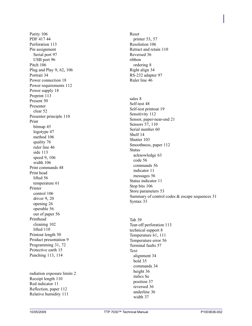 Zebra Technologies TTP 7030 User Manual | Page 125 / 128