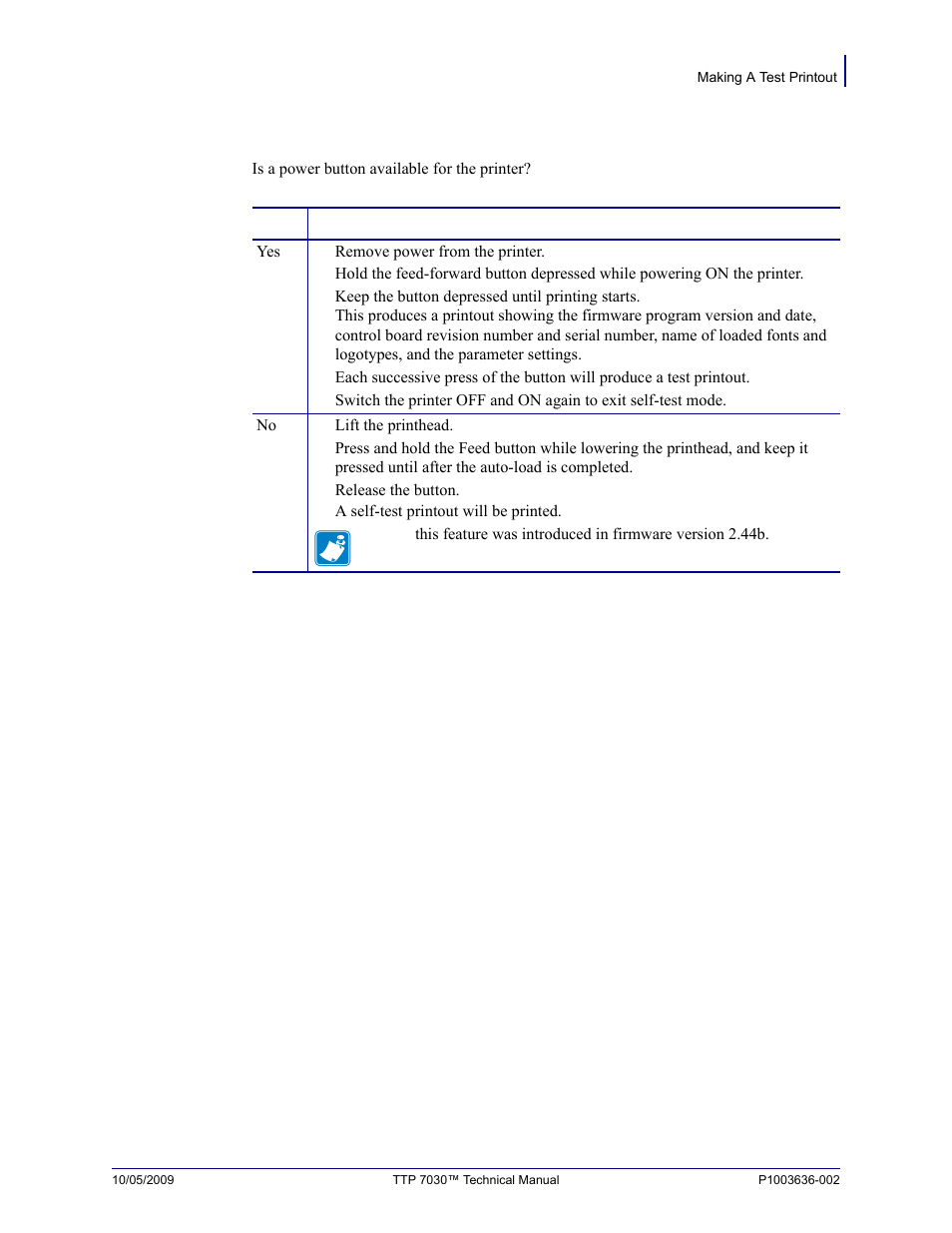 Making a test printout | Zebra Technologies TTP 7030 User Manual | Page 19 / 128