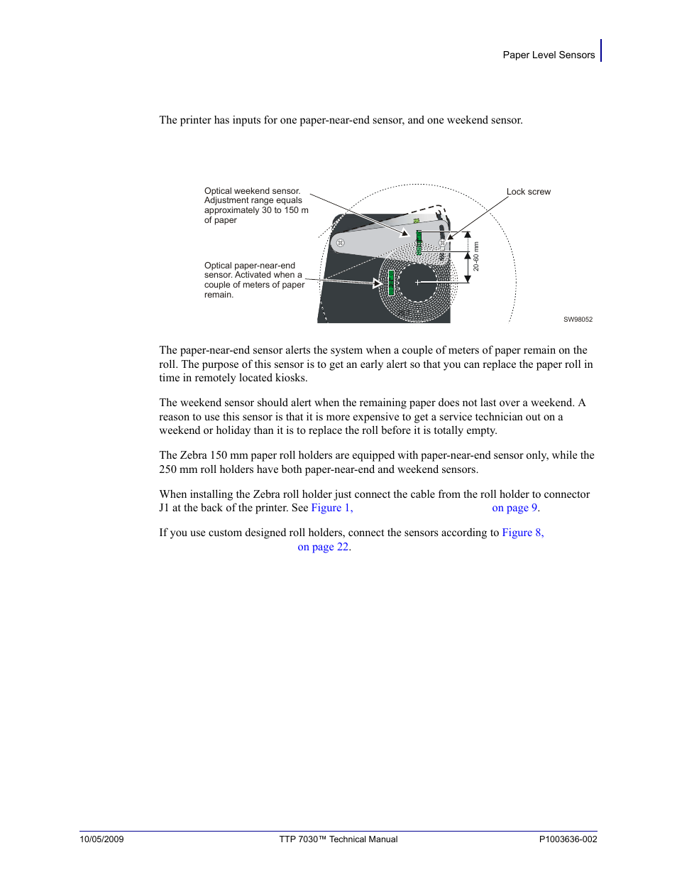 Paper level sensors | Zebra Technologies TTP 7030 User Manual | Page 21 / 128