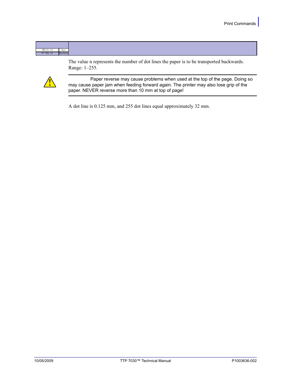 Esc j n1 | Zebra Technologies TTP 7030 User Manual | Page 49 / 128