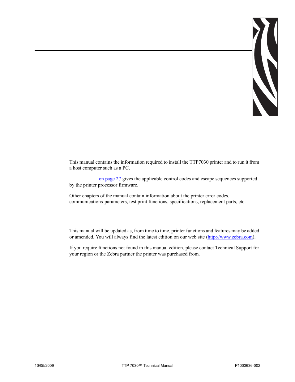 Introduction, About this manual, Updating | 1 • introduction | Zebra Technologies TTP 7030 User Manual | Page 7 / 128