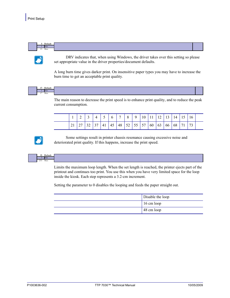 Print setup | Zebra Technologies TTP 7030 User Manual | Page 76 / 128