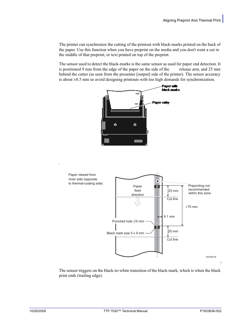 Aligning preprint and thermal print | Zebra Technologies TTP 7030 User Manual | Page 87 / 128