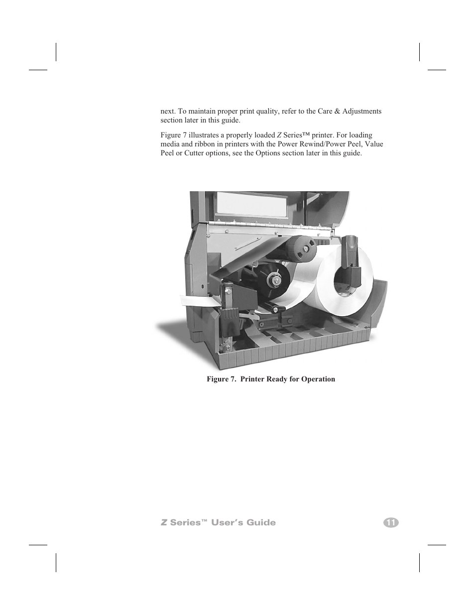 Media sensor positioning, Media sensor position 9, Continuous 9 | Non-continuous 9, Operation 9, Position 9, Media sensors 9, Sensor positioning 9, Label length (^ll) 9, Z series™ user’s guide 11 | Zebra Technologies Zebra Z4000 User Manual | Page 19 / 98