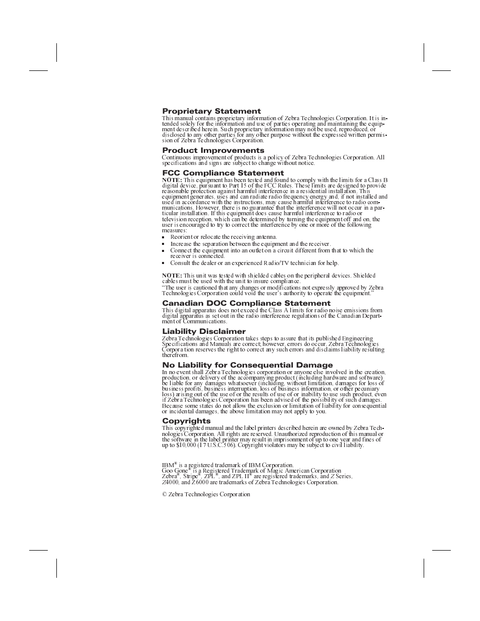 Zebra Technologies Zebra Z4000 User Manual | Page 2 / 98
