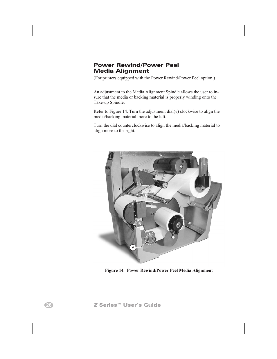 Lubrication 24, Printhead pressure adjustment 24, Printhead pressure 24 | Power rewind/power peel media alignment | Zebra Technologies Zebra Z4000 User Manual | Page 34 / 98
