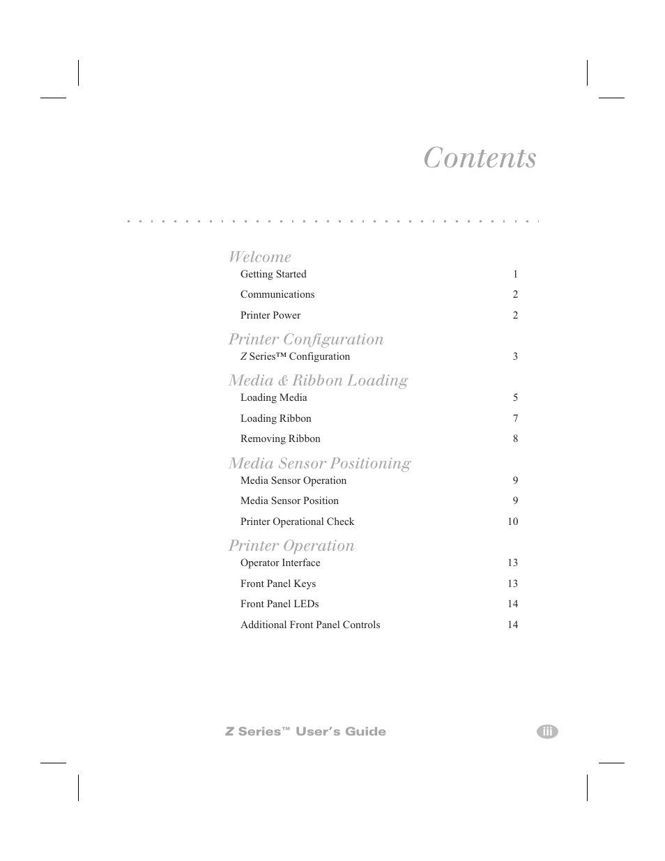 Zebra Technologies Zebra Z4000 User Manual | Page 5 / 98
