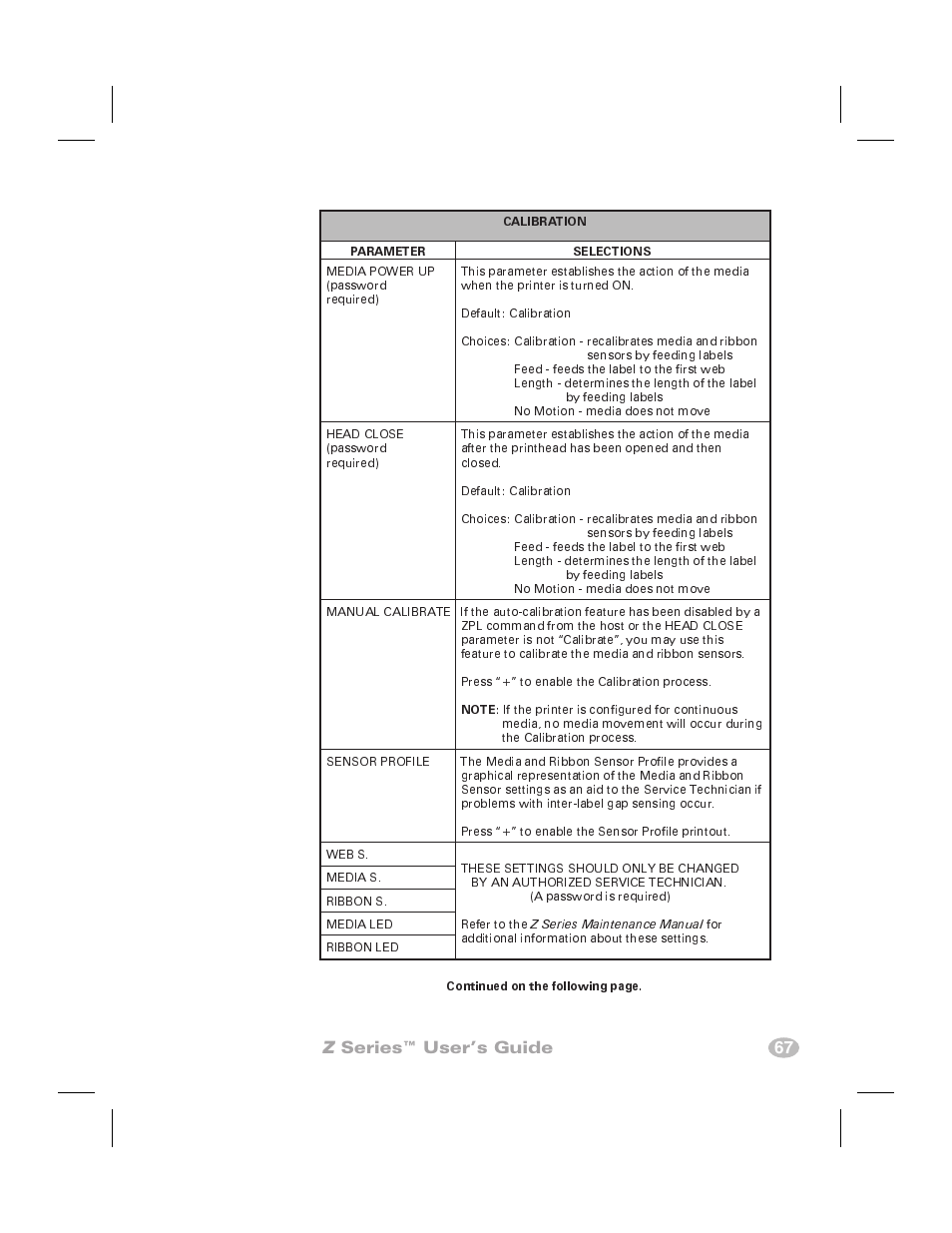 Z series™ user’s guide 67 | Zebra Technologies Zebra Z4000 User Manual | Page 75 / 98